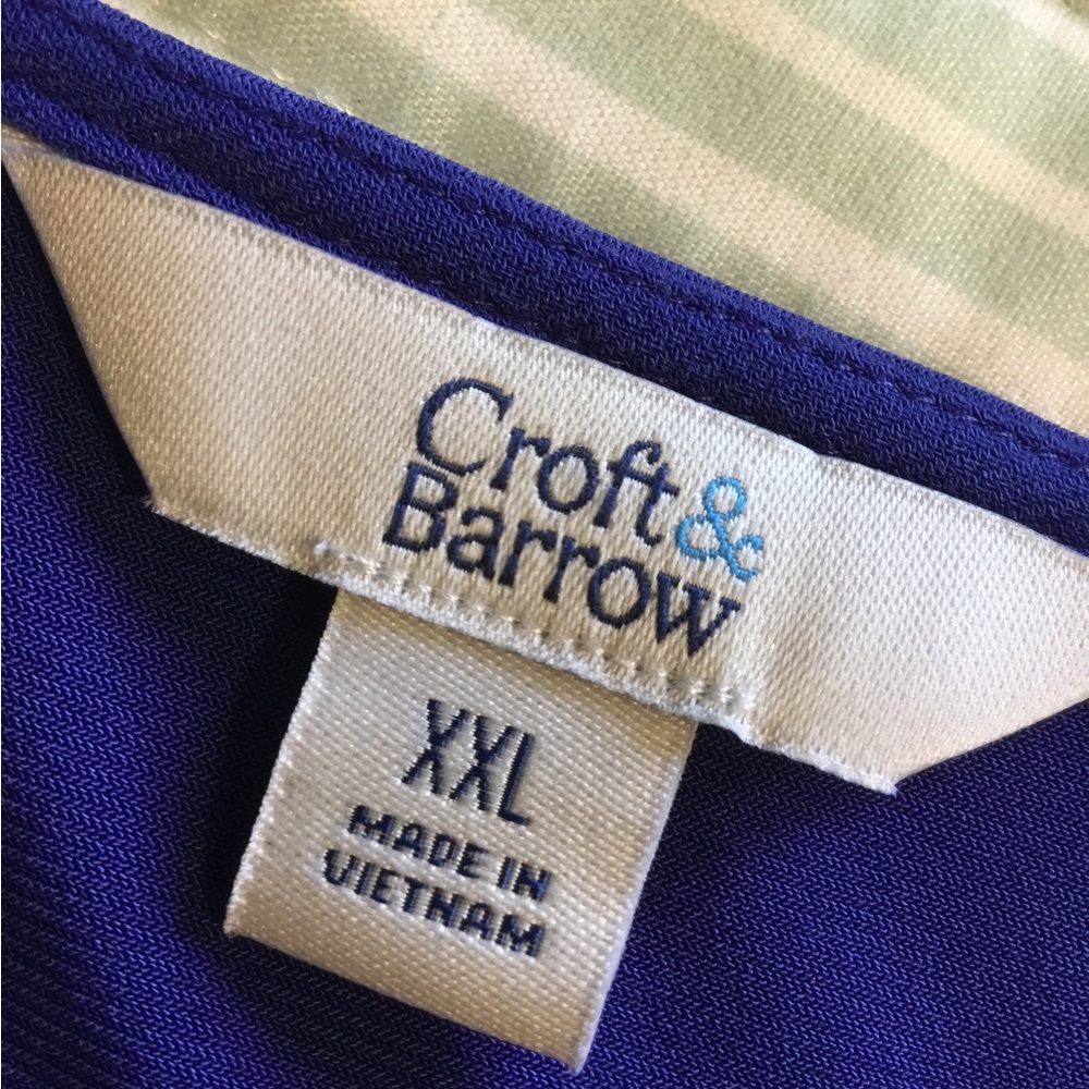 Croft & Barrow XXL Blue 3/4 sleeve blouse pull over w/ rusching detail - Picture 3 of 7